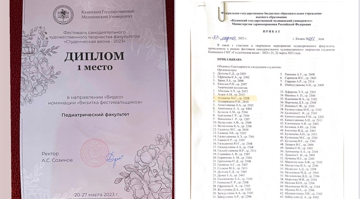 Визитка 1 место