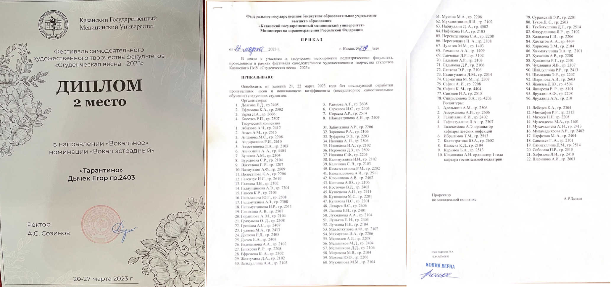 2 место Тарантино (тех группа)